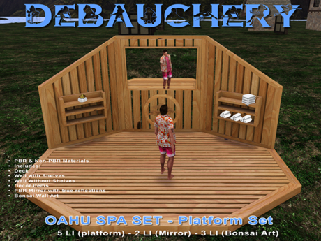 Second Life Marketplace - Debauchery Oahu Spa Set (Platform) v10.9a crate